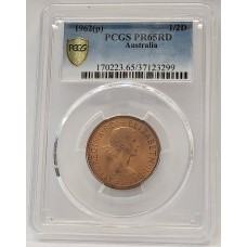 AUSTRALIA 1962 . HALF 1/2 PENNY . PROOF